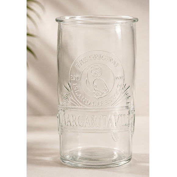 Margaritaville Other - Margaritaville Highball Glass 20oz Embossed Parrot Island Lifestyle Clear Glass